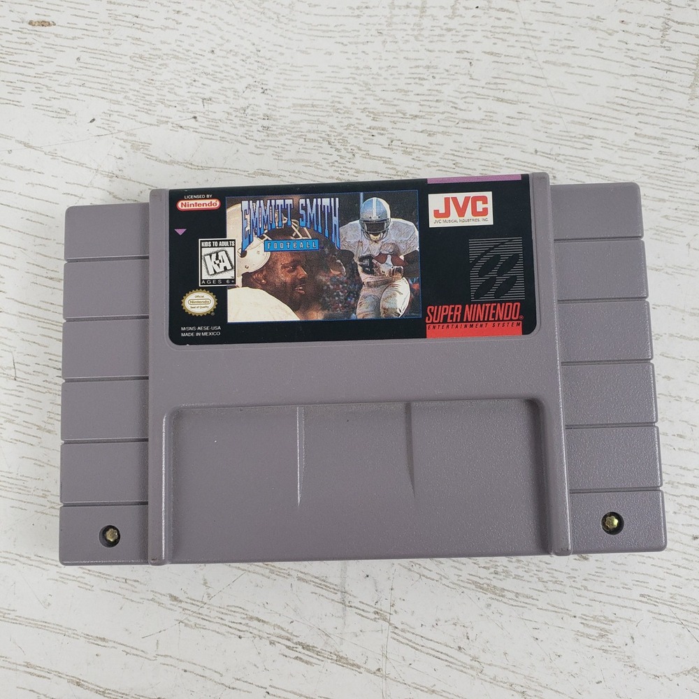 Emmitt Smith Football SNES Super Nintendo Game Cartridge‎ JVC SNS-AESE-USA